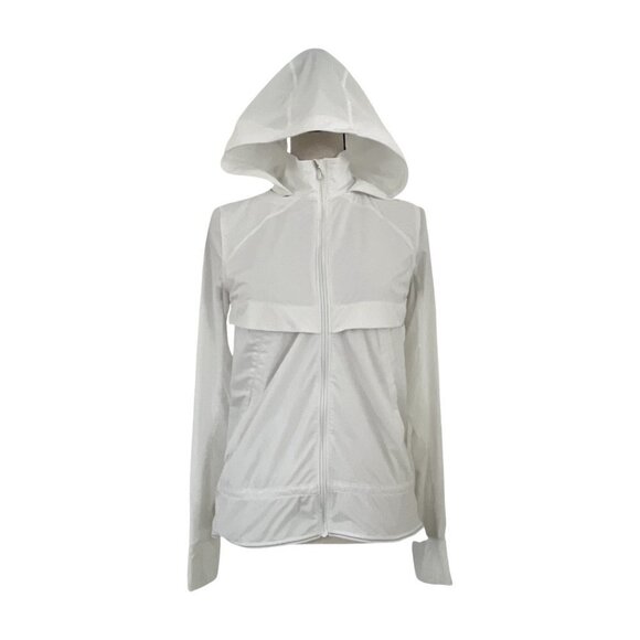 Lululemon White Windraker Hooded Jacket Size 4 /05 - Picture 2 of 5